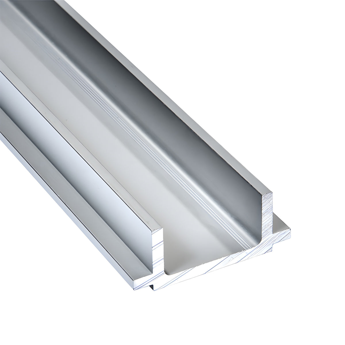 Satin Anodized Floor Mount Saddle for 4", 6", and 10" Sidelite Rails for 3/4" Glazing - Custom Length