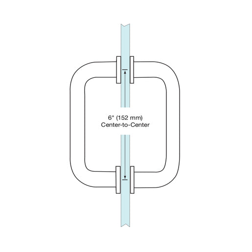 CRL Satin Brass 6" BM Series Tubular Back-to-Back Pull Handle – elegant round handle for glass shower doors