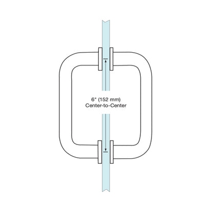 CRL Satin Brass 6" BM Series Tubular Back-to-Back Pull Handle – elegant round handle for glass shower doors