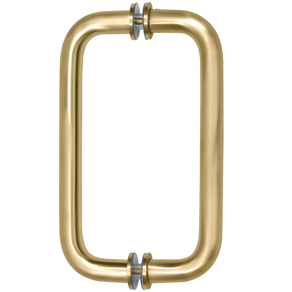 CRL Satin Brass 8" Back-to-Back Solid Brass 3/4" Diameter Pull Handles with Metal Washers