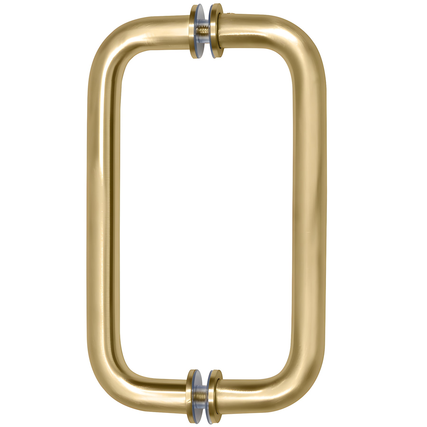 CRL Satin Brass 8" Back-to-Back Solid Brass 3/4" Diameter Pull Handles with Metal Washers