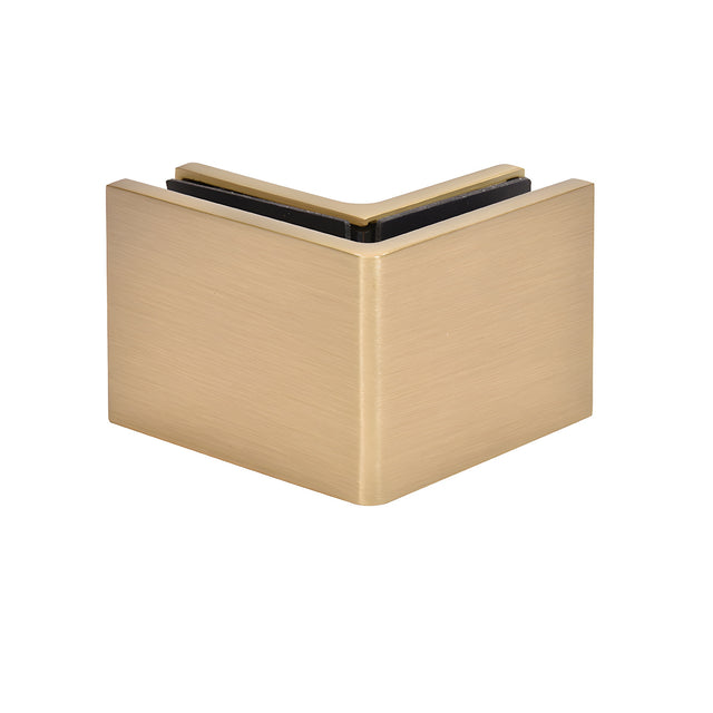 CRL Satin Brass Zero 90° Wall & Glass Mount Clamp
