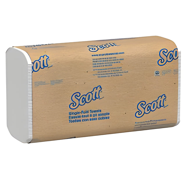 KC Scott Essential Single Fold Paper Towels, White- 250 Sheets x 16 Packs / Case