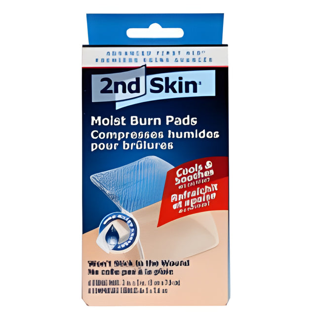 Second Skin, Moist Burn Pads, 5 x 7.6cm, 5cm x 7.6 cm – 4/Box