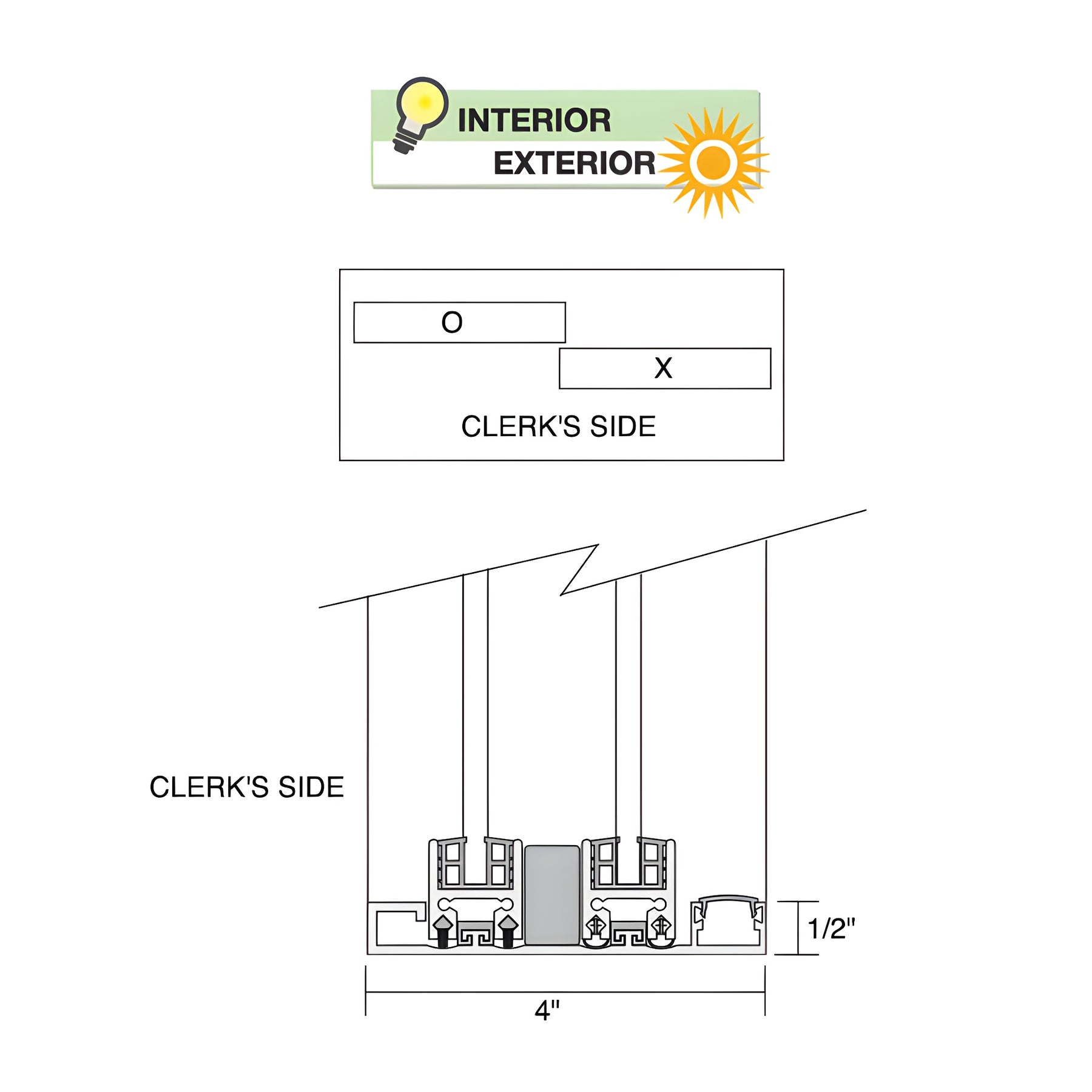 CRL Satin Anodized Standard Size Manual DW Deluxe Service Window, Glazed with Full Bottom Track