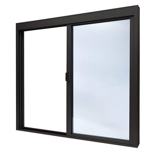 CRL Duranodic Bronze Anodized Standard Size Manual DW Deluxe Service Window Glazed with Full Bottom Track
