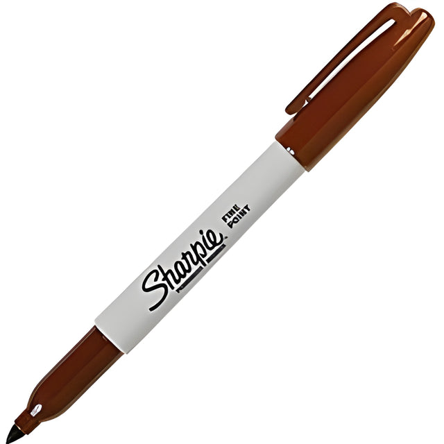 Sharpie Fine Point Permanent Marker, #15, Brown – 12/Box