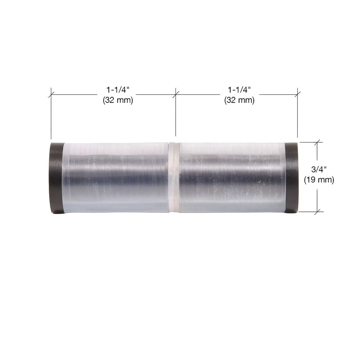 CRL Oil Rubbed Bronze Cylinder Style Back-to-Back Shower Door Knobs With Plastic Sleeve