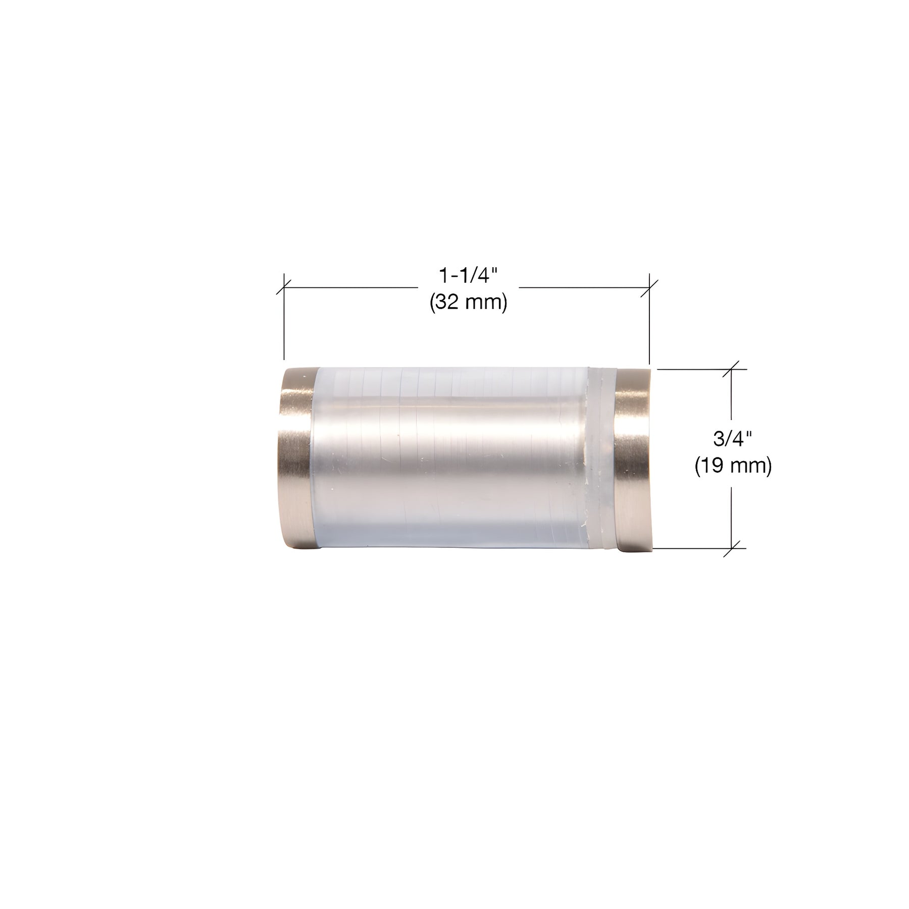 CRL Brushed Nickel Cylinder Style Single-Sided Shower Door Knob With Plastic Sleeve