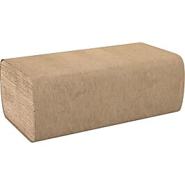 Single Fold Paper Towels, Kraft- 250 Sheets x 16 Packs / Case