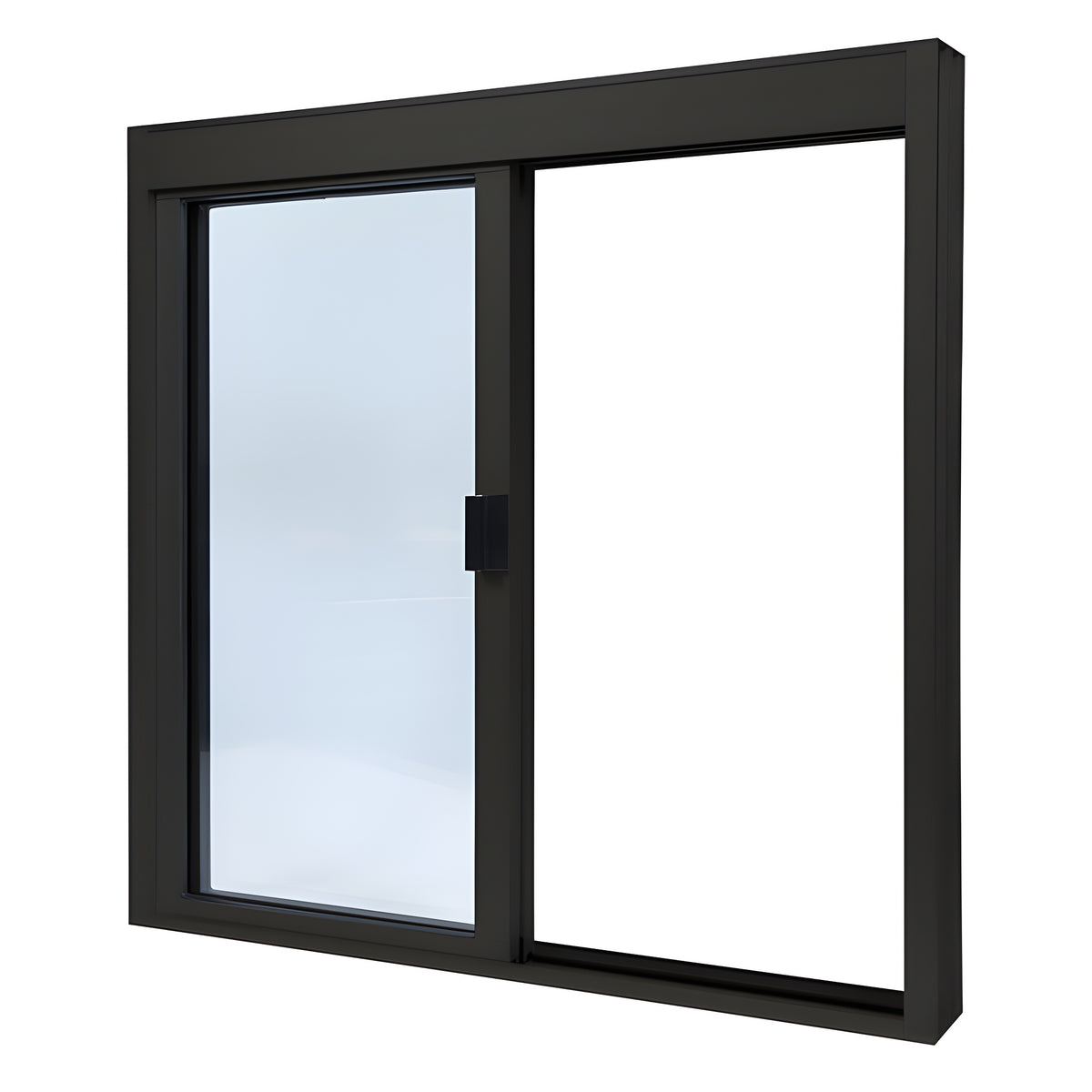 CRL Duranodic Bronze Anodized Standard Size Manual DW Deluxe Service Window Glazed with Full Bottom Track