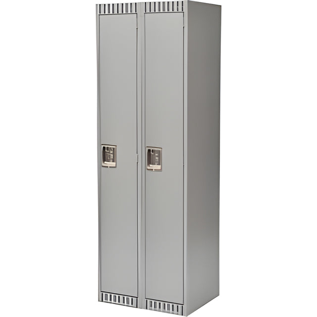Single Tier Lockers, Bank of 2, 24"x 18"x 72", Grey