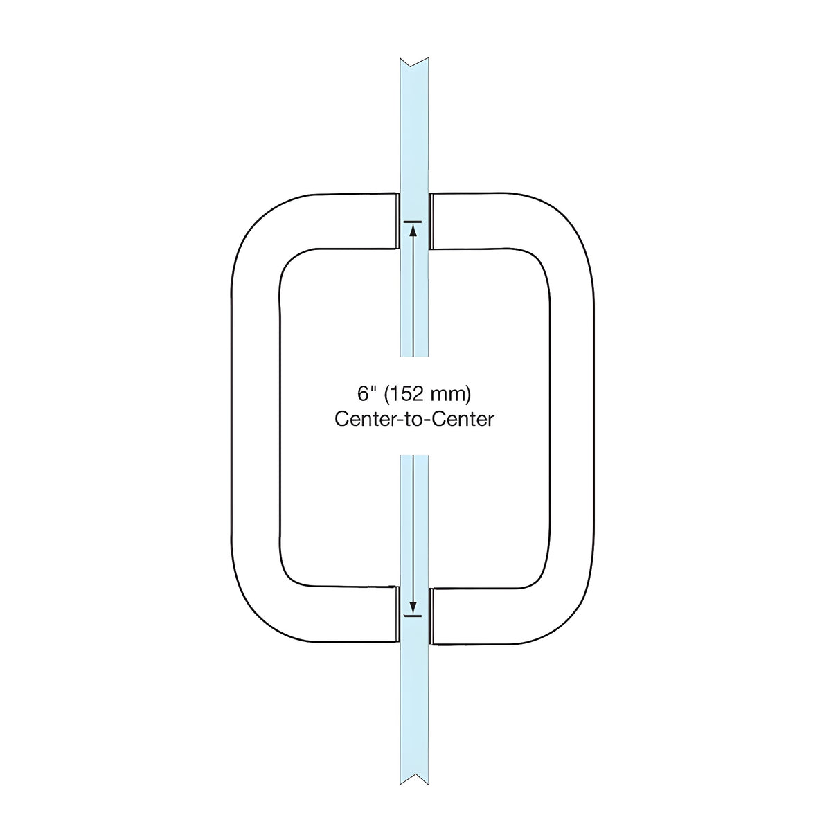 CRL Satin Brass 6" Back-to-Back Solid Brass 3/4" Diameter Pull Handles Without Metal Washers