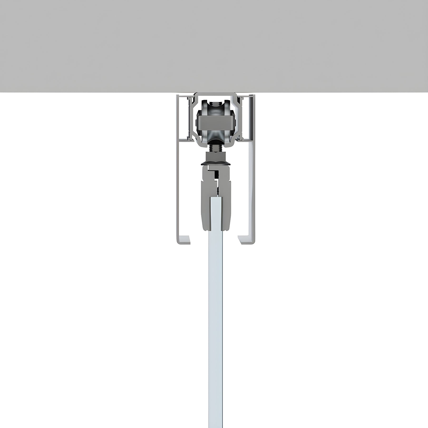 CRL70 Satin Anodized Series Single Sliding Door Ceiling Mount Kit