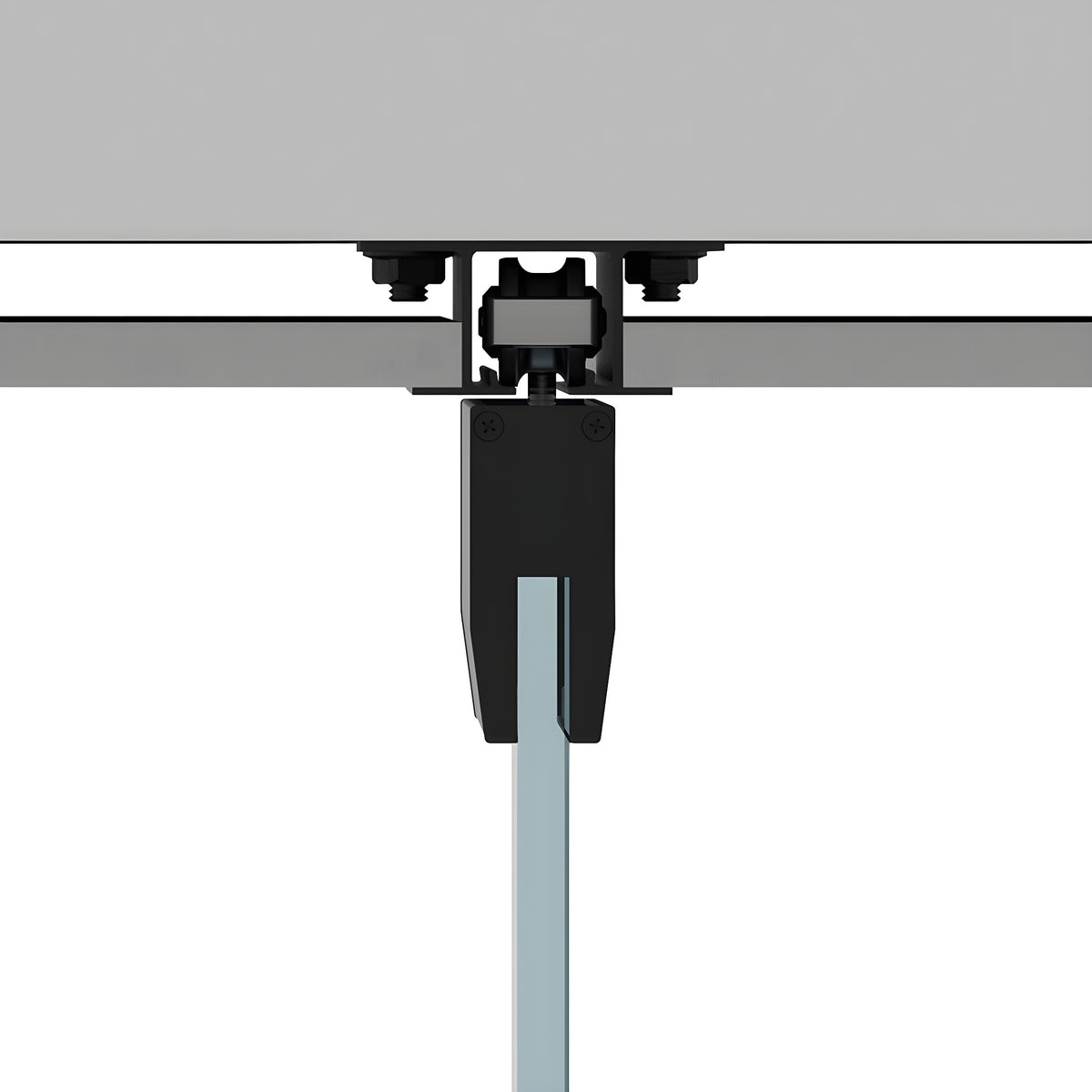 CRL50 Matte Black Series Single Sliding Door Dropped Ceiling Mount Kit
