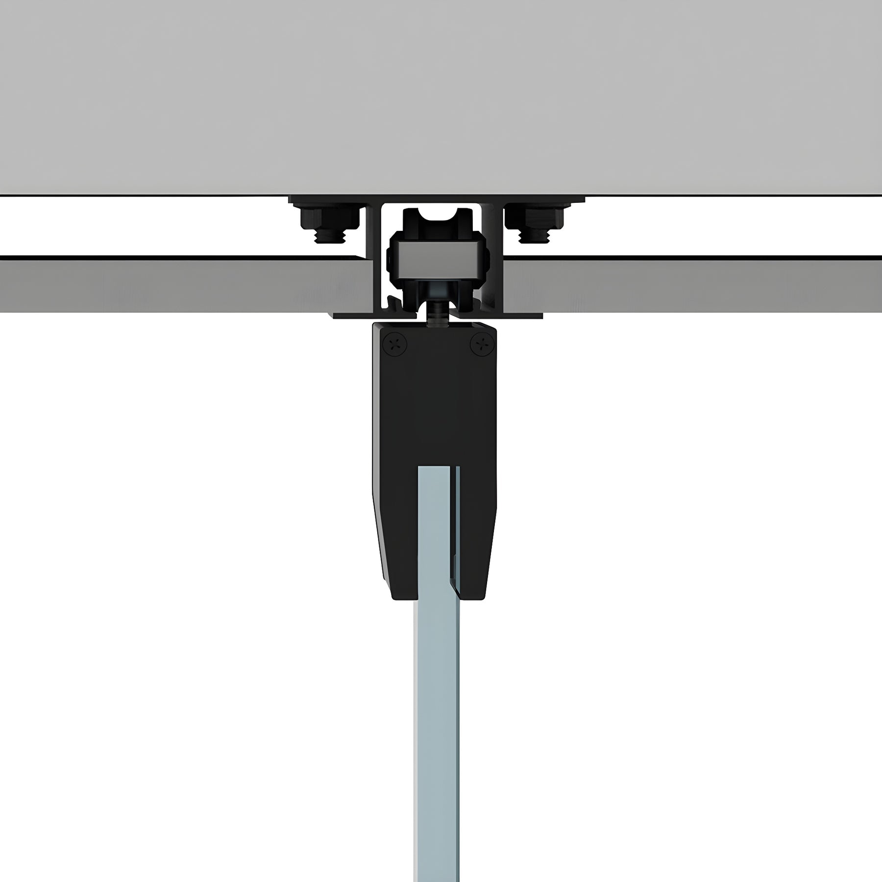 CRL50 Matte Black Series Single Sliding Door Dropped Ceiling Mount Kit