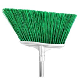 Spectra 12" Color-Coded Angle Broom with 48" Fiberglass Handle, Green- 12 / Case