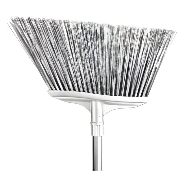 Spectra 12" Color-Coded Angle Broom with 48" Fiberglass Handle, White – 12/Case