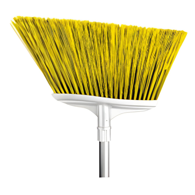 Spectra 12" Color-Coded Angle Broom with 48" Fiberglass Handle, Yellow – 12/Case