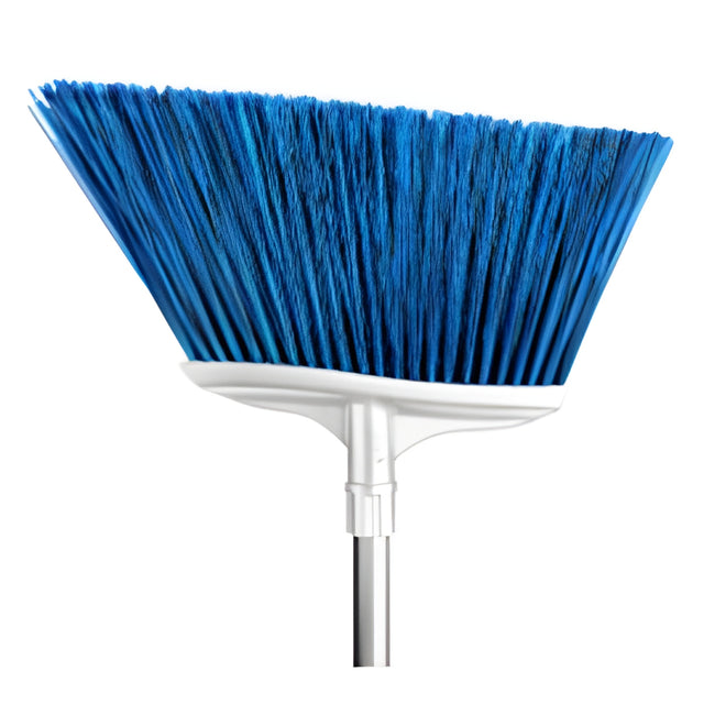 Spectra 16" Color-Coded Angle Broom with 48" Fiberglass Handle, Blue – 12/Case