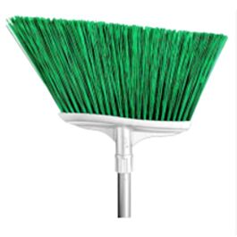 Spectra 16" Color-Coded Angle Broom with 48" Fiberglass Handle, Green- 12 / Case