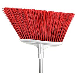 Spectra 16" Color-Coded Angle Broom with 48" Fiberglass Handle, Red- 12 / Case