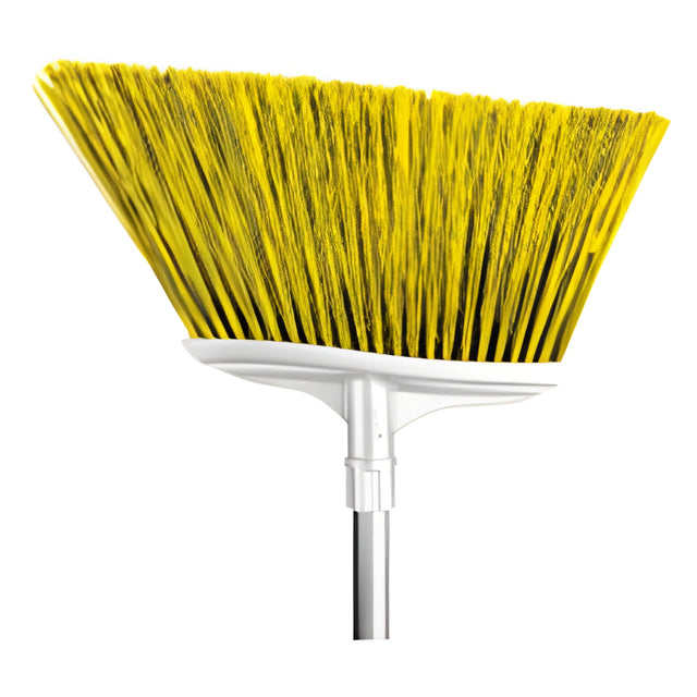 Spectra 16" Color-Coded Angle Broom with 48" Fiberglass Handle, Yellow – 12/Case