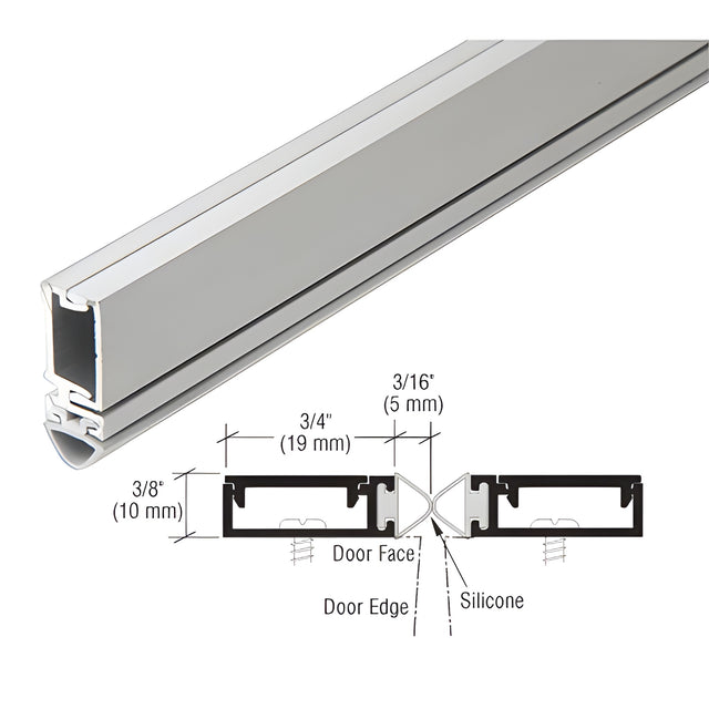 CRL-U.S. Aluminum 96" Split Astragal with Silicone Bulb Seal Clear Anodized