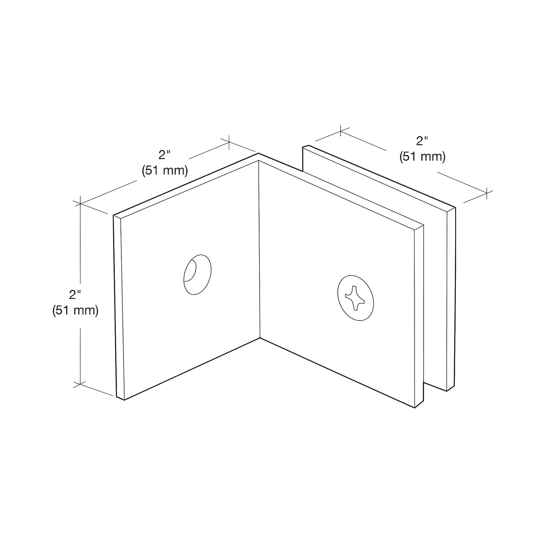 CRL Brushed Nickel Fixed Panel Square Clamp With Large Leg
