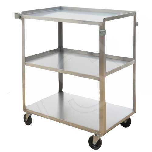 Stainless Steel Shelf Carts, 3 Shelves, 17-5/8" x 33" x 27-1/8"- 1 Ea
