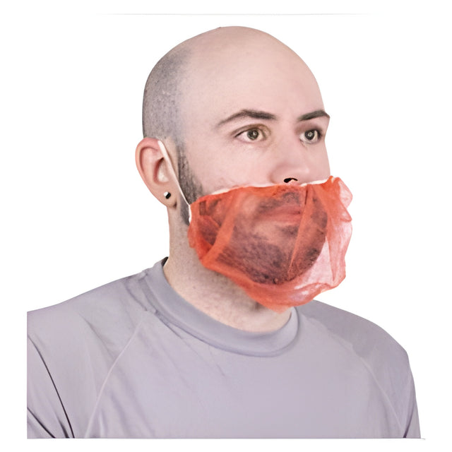 Stellar Beard Covers, Red, 18" – 100 Caps/Bag
