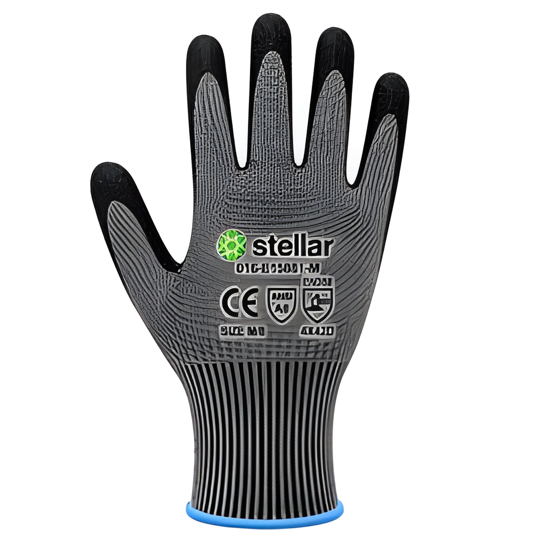 Stellar Black PU Coated Gloves, Cut Level 6, Sz 08 (Medium) - 12 Pr / Bag