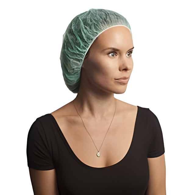 Stellar Bouffant Caps, Green, 21" – 100 Caps/Bag