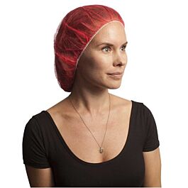 Stellar Bouffant Caps, Red, 21" -100 Caps / Bag