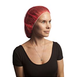 Stellar Bouffant Caps, Red, 28"-100 Caps / Bag