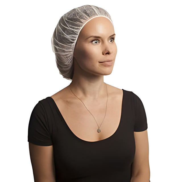 Stellar Bouffant Caps, White, 24" – 100 Caps/Bag