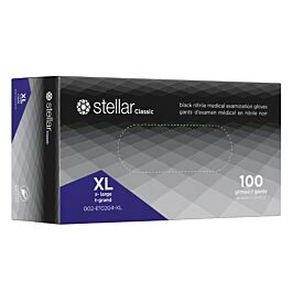 Stellar Classic Black Nitrile Gloves, PF, XLarge-100/ Box