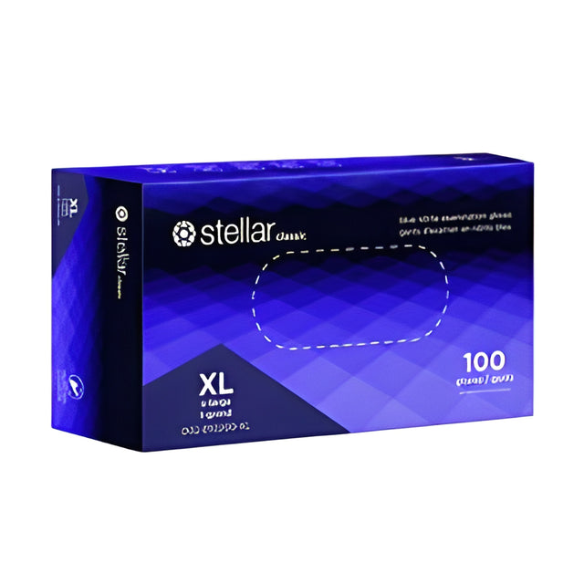 Stellar Classic Nitrile Gloves, Blue, PF, X-Large – 100/Box