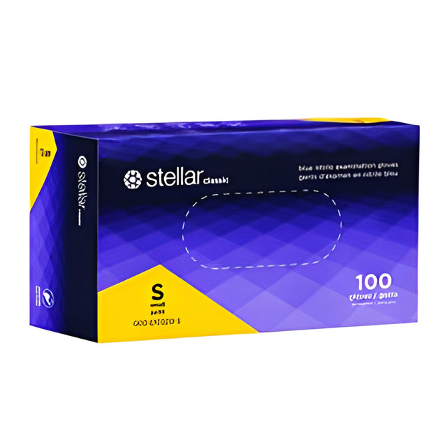 Stellar Classic Nitrile Gloves, Blue, PF, Small – 100/Box