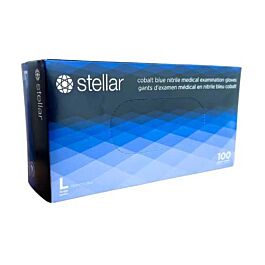 Stellar Classic Cobalt Blue Nitrile Exam Gloves , X-Large -100/ Box