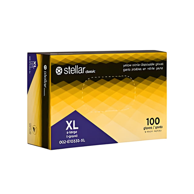 Stellar Classic Yellow Nitrile Gloves, X Large (9.5) – 100/Box
