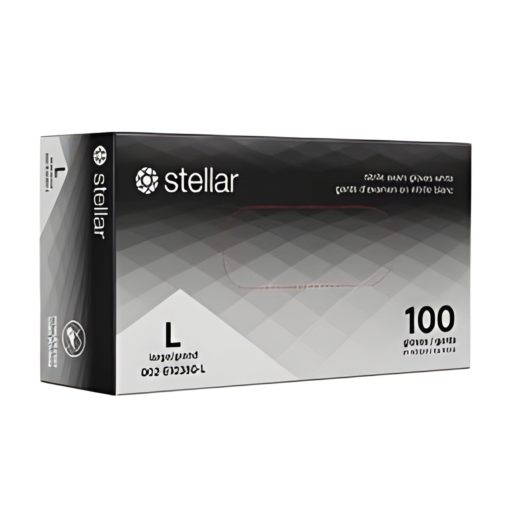 Stellar Classic White Nitrile Gloves, Large- 100/ Box