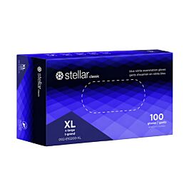 Stellar Classic Nitrile Gloves, Blue, PF, XLarge -100/ Box