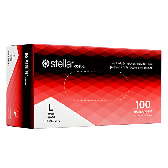 Stellar Classic Red Nitrile Gloves, Large – 100/Box