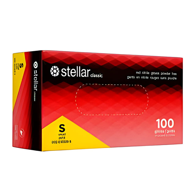 Stellar Classic Red Nitrile Gloves, Small – 100/Box