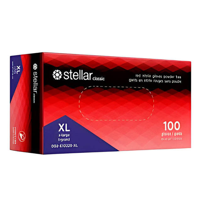 Stellar Classic Red Nitrile Gloves, X Large (9.5) – 100/Box