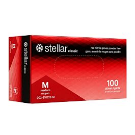 Stellar Classic Red Nitrile Gloves, Medium- 100/Box