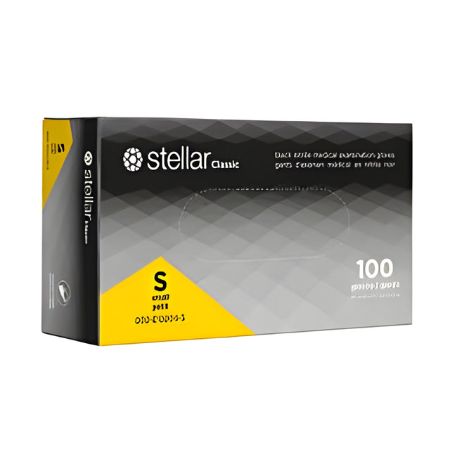 Stellar Classic Black Nitrile Gloves, Small – 100/Box