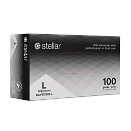 Stellar Classic White Nitrile Gloves, Large- 100/ Box