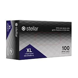 Stellar Classic White Nitrile Gloves, X-Large- 100/ Box